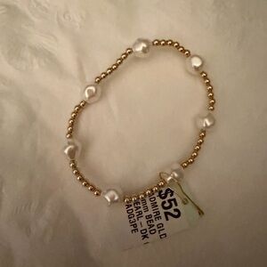 Enewton admire gold 3mm bead and pearl bracelet NWT